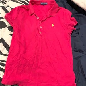 Hot pink polo shirt